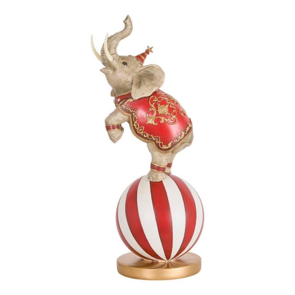 ELEFANTE RESINA SU SFERA CM.24x17,5x49,5